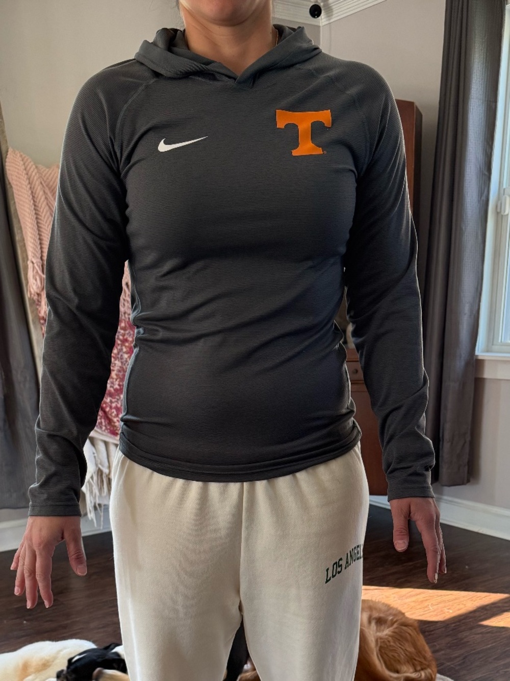 Nike Dri-FIT Tennessee Vols Hooded Long Sleeve Shirt | Gray Size S | Lightweight
